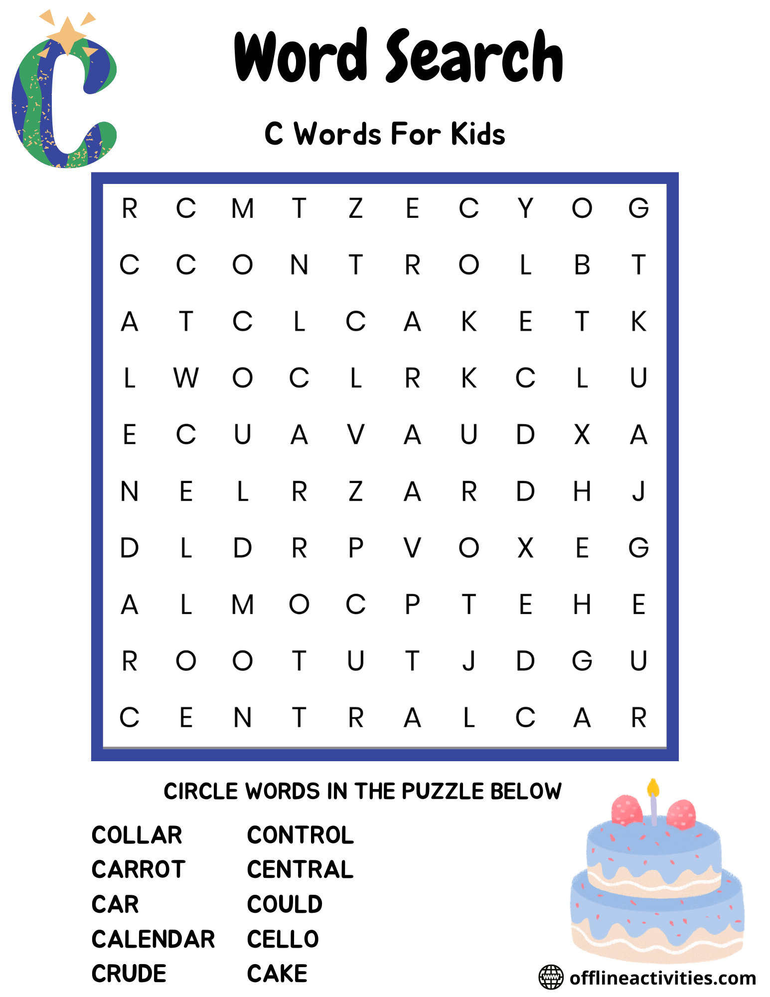 Free Printable Puzzles For Kids - Offline Activities