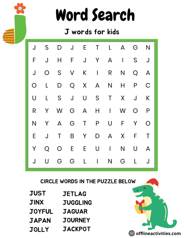 what are 5 letter words with j for kids