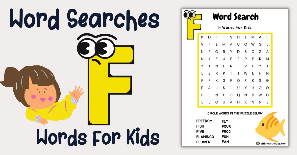 Puzzle find the words f words for kids offline activities