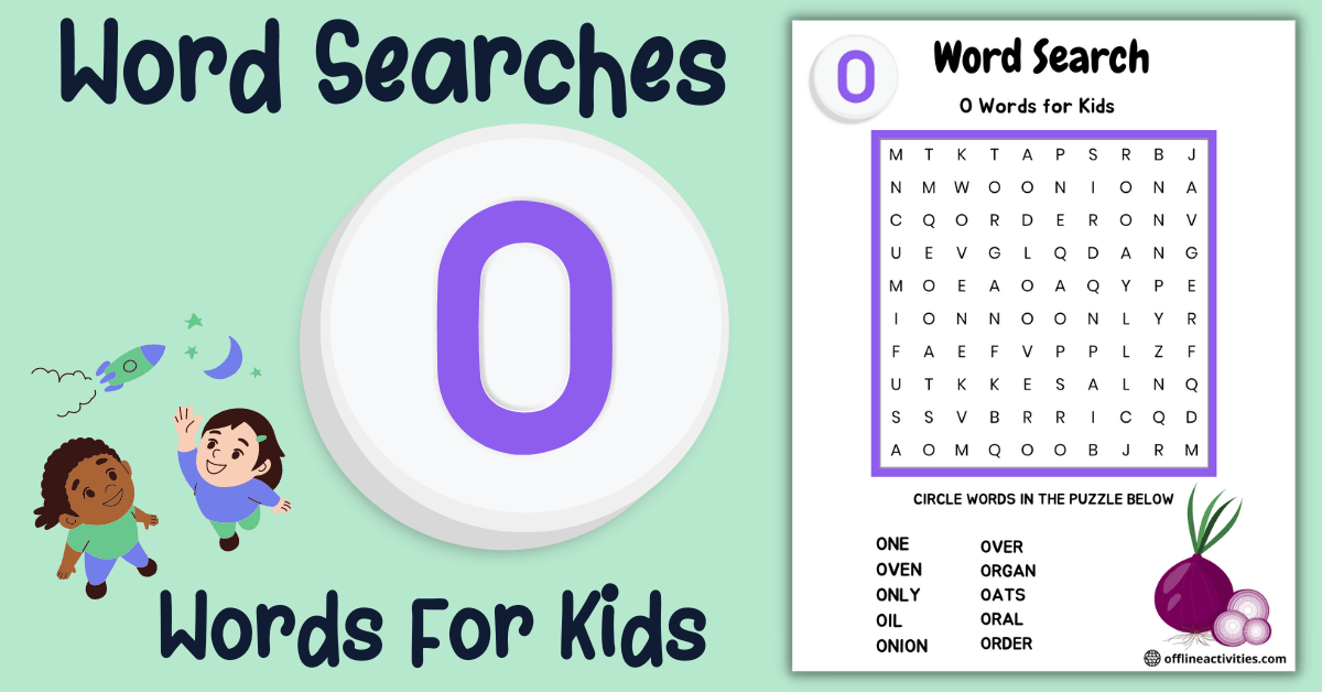 Free Printable Word Searches- O words for kids