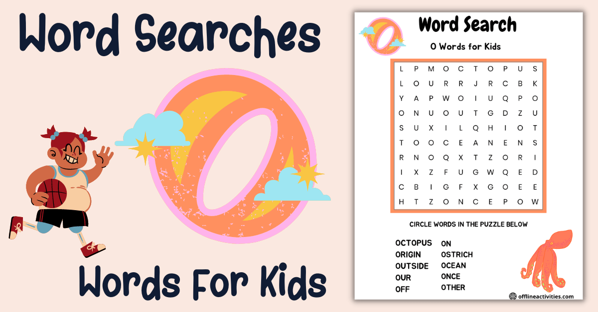 Word Search Puzzles Printables-O words for kids
