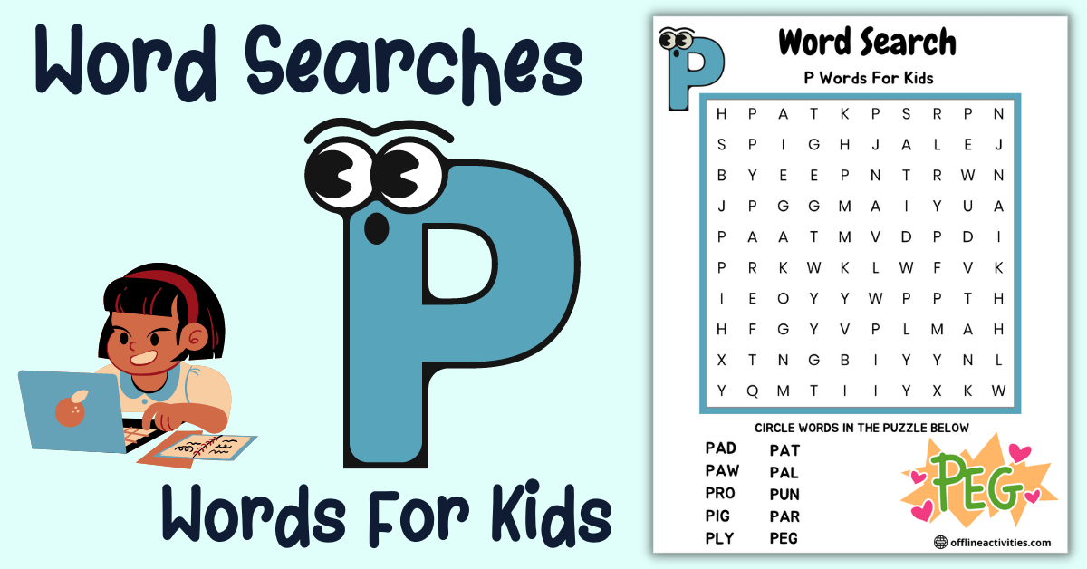 Word Search Puzzles For Kids