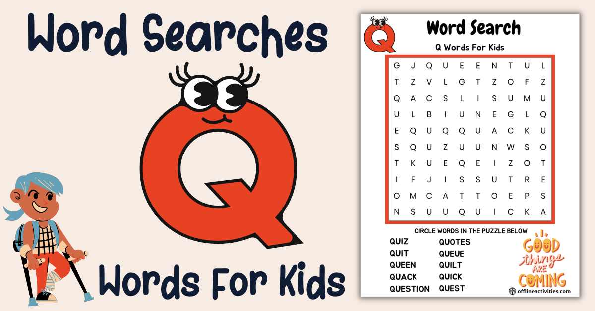 Word Search Puzzles Online Q Words For Kids Offline Activities