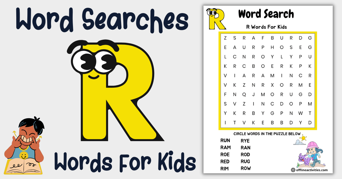 Search The Word Puzzle-R Words for Kids