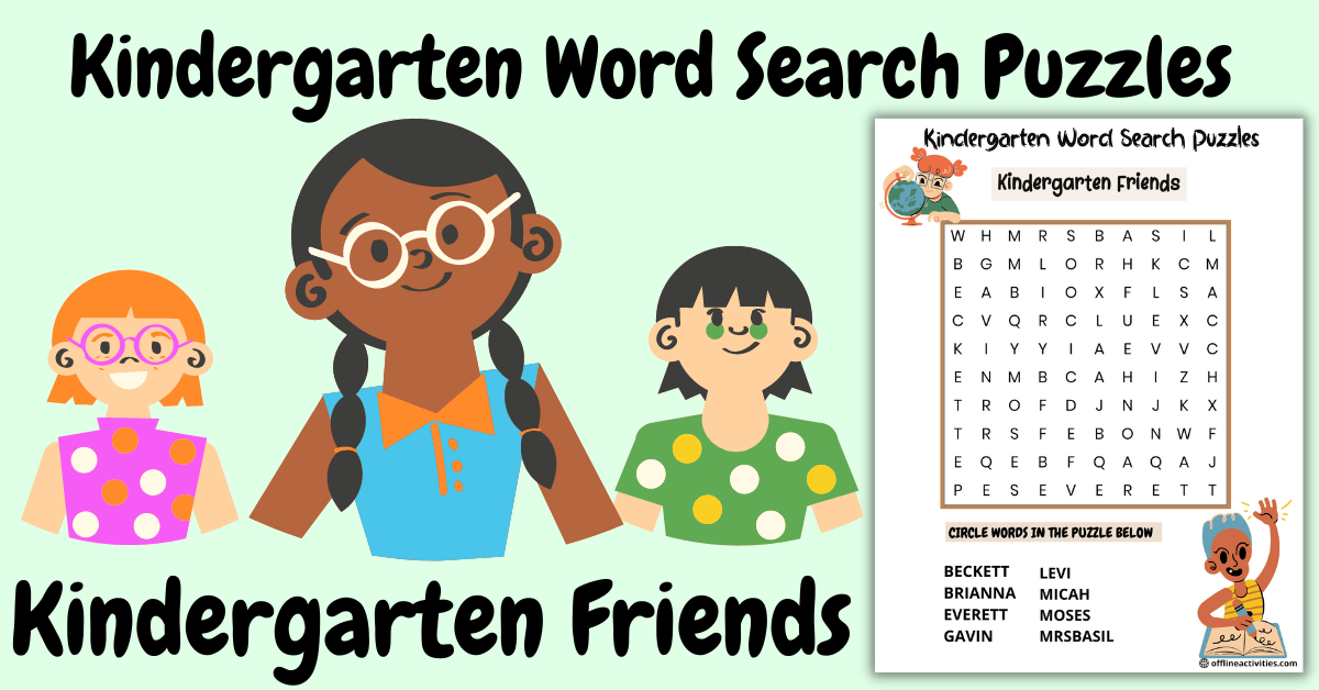 Word Search Free Printable – Kindergarten Friends