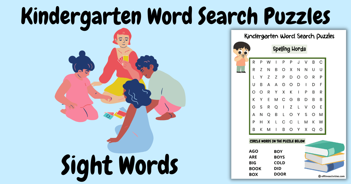 word searches for kindergarten sight words