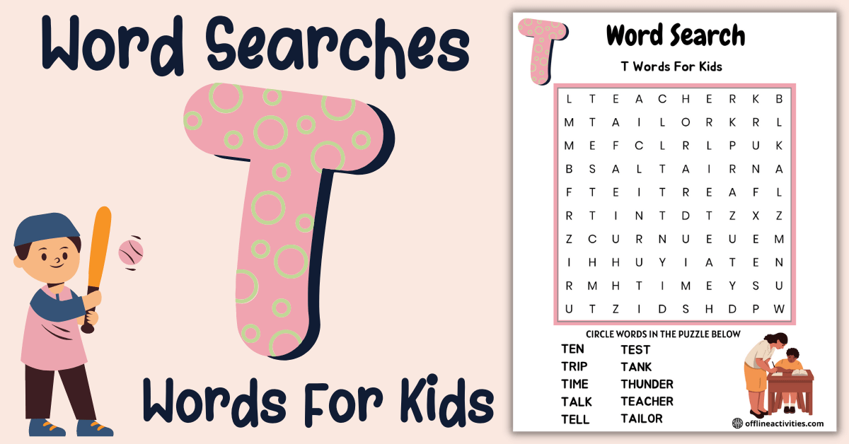 Word Search Puzzles For Kids