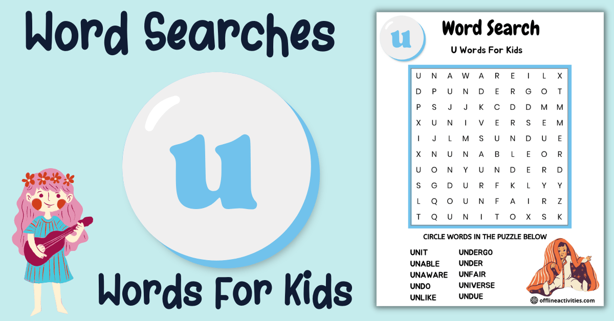 Puzzle Find The Words-U words for kids