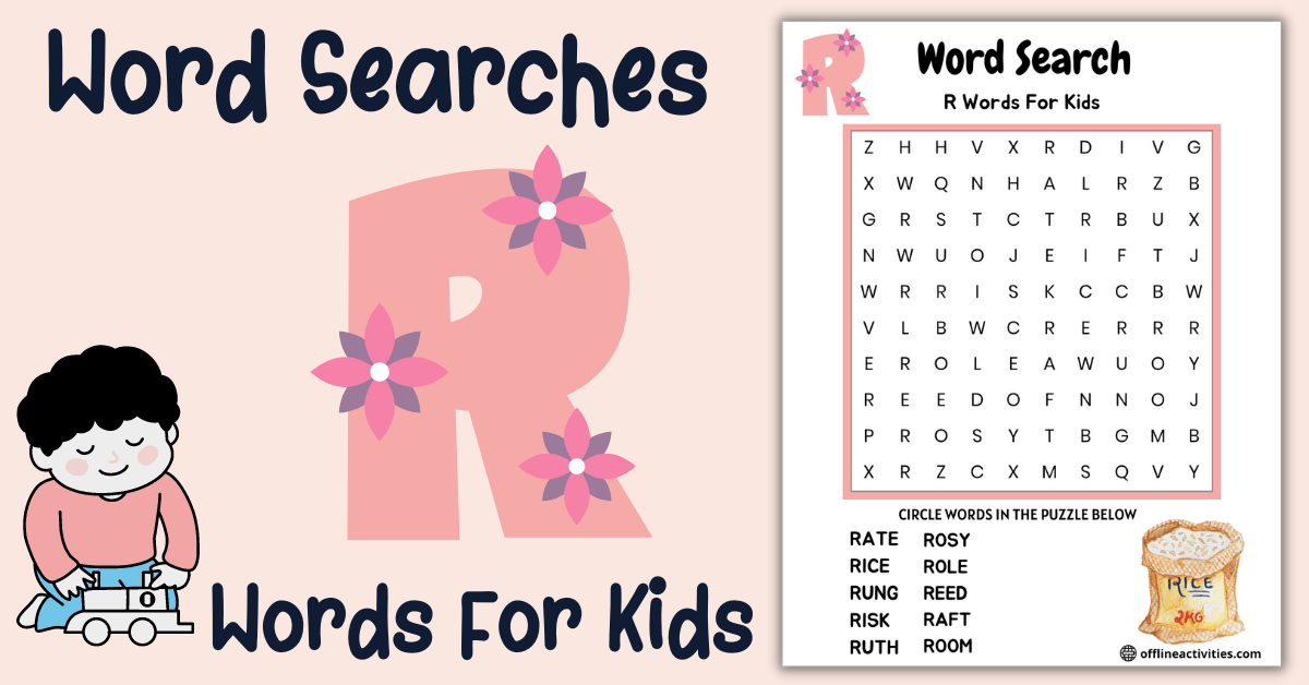 Puzzle Find The Words -R Words for Kids