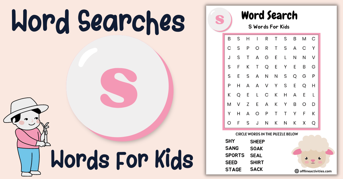 Word Search Puzzles For Kids