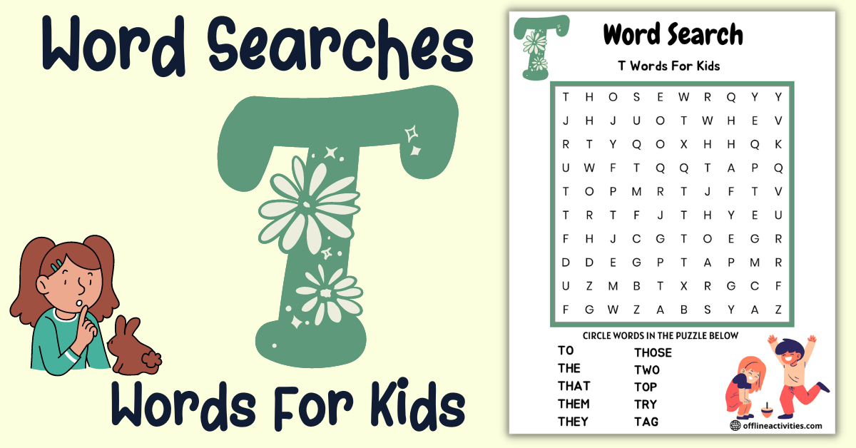 Puzzle Find The Words-T words for kids